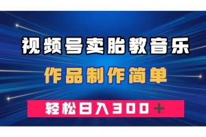 视频号卖胎教音乐，作品制作简单，一单49，轻松日入300＋-逍遥游