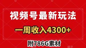 视频号最新玩法 广告收益翻倍 几分钟一个作品 一周变现4300+（附786G素材）-逍遥游