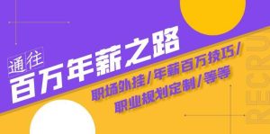 通往百万年薪之路·陪跑训练营:职场外挂/年薪百万技巧/职业规划定制/等等-逍遥游
