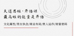 天道思维·开悟课-最高维的天道思维·开悟课-最高维的能量是开悟，文化属性/男女执念/商业布局/贵人运作/财富密码-逍遥游