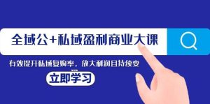 全域公+私域盈利商业大课,有效提升私域复购率,放大利润且持续变现-逍遥游