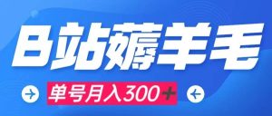 b站薅羊毛，0门槛提现，单号每月300＋可矩阵操作-逍遥游