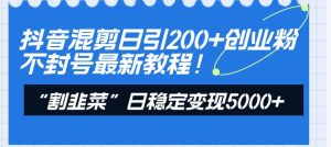抖音混剪日引200+创业粉不封号最新教程!“割韭菜”日稳定变现5000+!-逍遥游