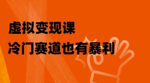 虚拟变现课，冷门赛道也有暴利，手把手教你玩转冷门私域-逍遥游