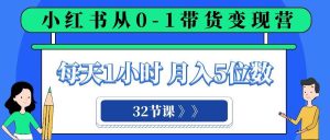 小红书 0-1带货变现营,每天1小时,轻松月入5位数(32节课)-逍遥游