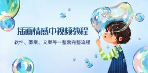插画情感中视频教程：软件、图案、文案等一整套完整流程，送文案模版、话题标题分类-逍遥游