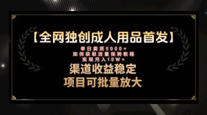 最新全网独创首发，成人用品赛道引流获客，月入10w保姆级教程-逍遥游