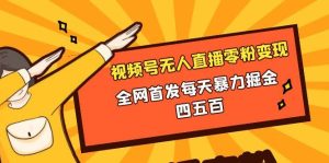 微信视频号无人直播零粉变现,全网首发每天暴力掘金四五百-逍遥游