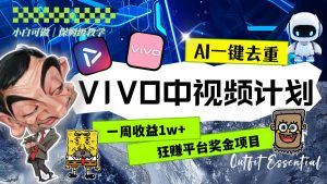 一周收益1w+的VIVO中视频计划,用AI一键去重,狂赚平台奖金(教程+素材)-逍遥游