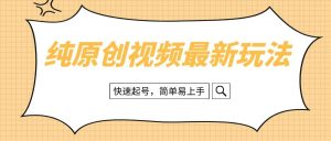 纯原创治愈系视频最新玩法，快速起号，简单易上手-逍遥游