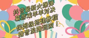 抖音最新火爆弹幕游戏羊羊对决，保姆级搭建开播教程，撸音浪直接撸到爽！-逍遥游