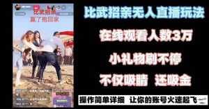 最近很火的无人直播“比武招亲”的一个玩法项目简单-逍遥游