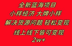 全新蓝海项目 小样经济大牌小样 线上和线下都可变现 月入2W+-逍遥游