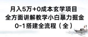月入5万+0成本玄学项目，全方面讲解教学，0-1搭建全流程（全）小白暴力掘金-逍遥游