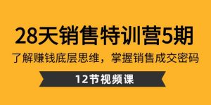 28天·销售特训营5期：了解赚钱底层思维，掌握销售成交密码（12节课）-逍遥游