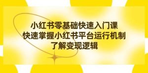 小红书0基础快速入门课，快速掌握小红书平台运行机制，了解变现逻辑-逍遥游