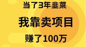 当了3年韭菜，我靠卖项目赚了100万-逍遥游