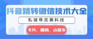 抖音跳转微信技术大全,私域导流黑科技—卡片圆码小风车-逍遥游
