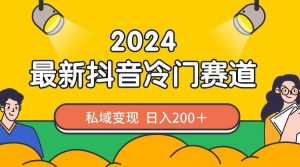 2024抖音最新冷门赛道,私域变现轻松日入200+,作品制作简单,流量爆炸-逍遥游