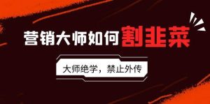 营销大师如何割韭菜：流量大师/讲故事大师/话术大师/卖货大师/成交大师/…-逍遥游