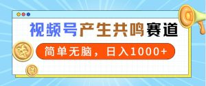 2024年视频号,产生共鸣赛道,简单无脑,一分钟一条视频,日入1000+-逍遥游
