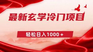 最新冷门玄学项目，零成本一单268，轻松日入1000＋-逍遥游