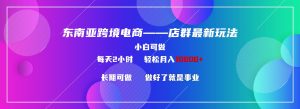 东南亚跨境电商店群新玩法2—小白每天两小时 轻松10000+-逍遥游