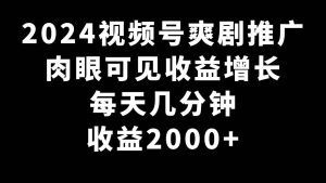 2024视频号爽剧推广，肉眼可见的收益增长，每天几分钟收益2000+-逍遥游