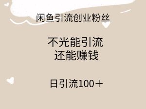 闲鱼精准引流创业粉丝，日引流100＋，引流过程还能赚钱-逍遥游