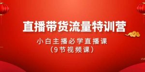 2024直播带货流量特训营，小白主播必学直播课（9节视频课）-逍遥游