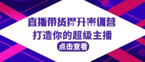 直播带货提升特训营，打造你的超级主播（3节直播课+配套资料）-逍遥游