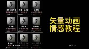 矢量动画情感教程：高点赞涨粉，适合情感、思维、创业教育等赛道-逍遥游