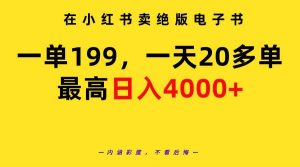 在小红书卖绝版电子书,一单199 一天最多搞20多单,最高日入4000+教程+资料-逍遥游