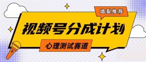 视频号分成计划心理测试玩法，轻松过原创条条出爆款，单日1000+教程+素材-逍遥游