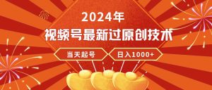 2024年视频号最新过原创技术，当天起号，收入稳定，日入1000+-逍遥游