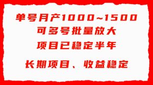 单号月收益1000~1500，可批量放大，手机电脑都可操作，简单易懂轻松上手-逍遥游
