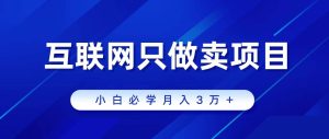 互联网的尽头就是卖项目，被割过韭菜的兄弟们必看！轻松月入三万以上！-逍遥游