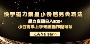 快手磁力聚星小铃铛另类玩法，暴力变现日入500+小白简单上手无脑操作就可以-逍遥游