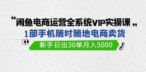 闲鱼电商运营全系统VIP实战课，1部手机随时随地卖货，新手日出30单月入5000-逍遥游