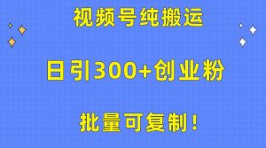 批量可复制！视频号纯搬运日引300+创业粉教程！-逍遥游
