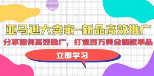 亚马逊 大卖家-新品高效推广，分享如何高效推广，打造百万美金爆款单品-逍遥游