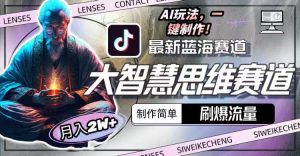 最新大智慧思维赛道AI玩法,刷爆流量,制作简单,小白月入2w+-逍遥游