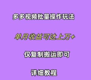 拼多多视频带货快速过爆款选品教程 每天轻轻松松赚取三位数佣金 小白必…-逍遥游