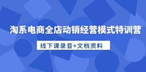 淘系电商全店动销经营模式特训营，线下课录音+文档资料-逍遥游
