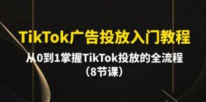 TikTok广告投放入门教程,从0到1掌握TikTok投放的全流程(8节课)-逍遥游