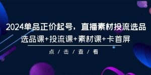 2024单品正价起号,直播素材投流选品,选品课+投流课+素材课+卡首屏-101节-逍遥游