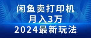 2024闲鱼卖打印机,月入3万2024最新玩法-逍遥游