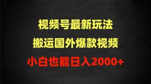 2024视频号最新玩法，搬运国外爆款视频，100%过原创，小白也能日入2000+-逍遥游