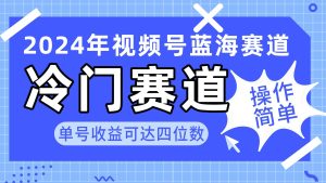 2024视频号冷门蓝海赛道，操作简单 单号收益可达四位数（教程+素材+工具）-逍遥游