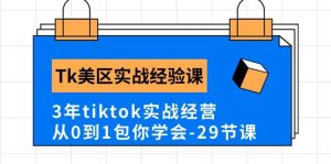 Tk美区实战经验课程分享，3年tiktok实战经营，从0到1包你学会（29节课）-逍遥游